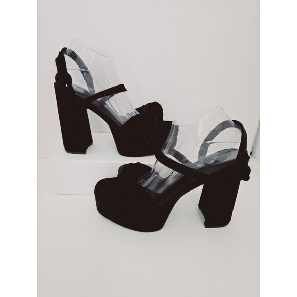 ASOS DESIGN Note Knotted Platform Open Toe Block High Heel Sandals Shoes 10 - Picture 1 of 7